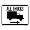 Signmission Trucks All Trucks W/ Truck & Right Arrow Alum Rust Proof Parking Sign, 18" x 24", A-1824-22782 A-1824-22782